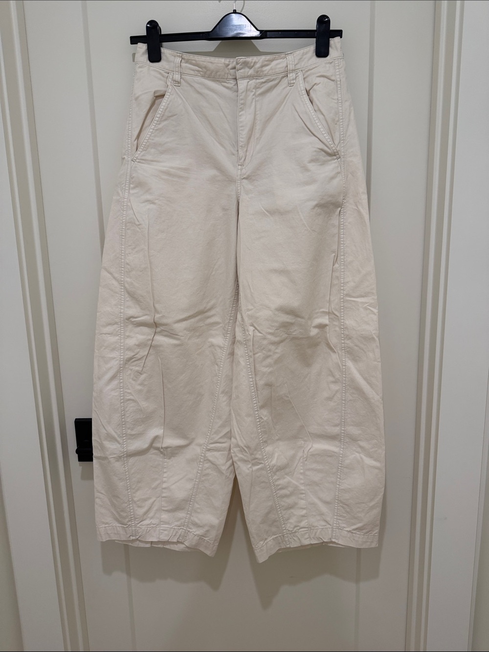 We The Free Off-White High-Rise Barrel Leg Chinos